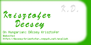 krisztofer decsey business card